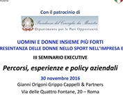 III Seminario executive "Percorsi, esperienze e policy aziendali" - 30 novembre 2016